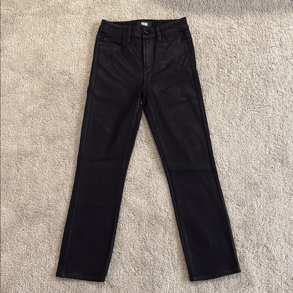 PAIGE Coated Cindy Jeans | Size 25 | Black Fog Luxe Coating - Picture 3 of 9